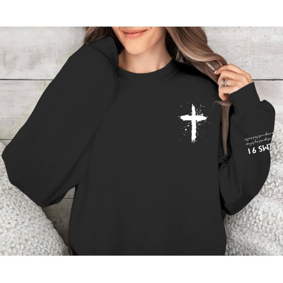 Women Christian Psalms 91 Hoodie Religious Faith Bible Verse Pullover - Picture 3 of 6